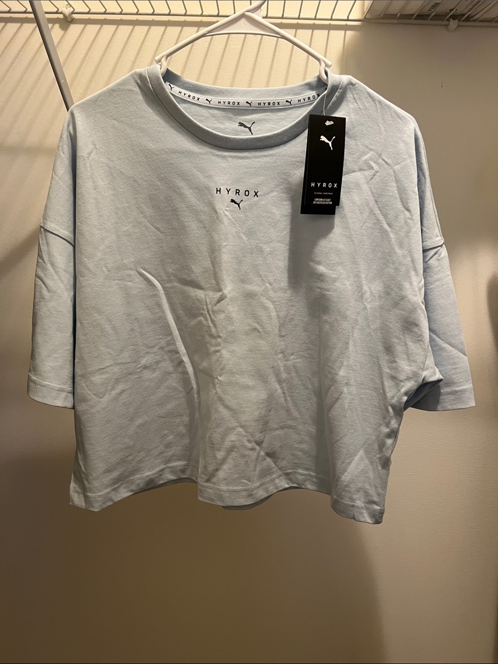 Puma x HYROX Women's Cropped Tee Gray Large